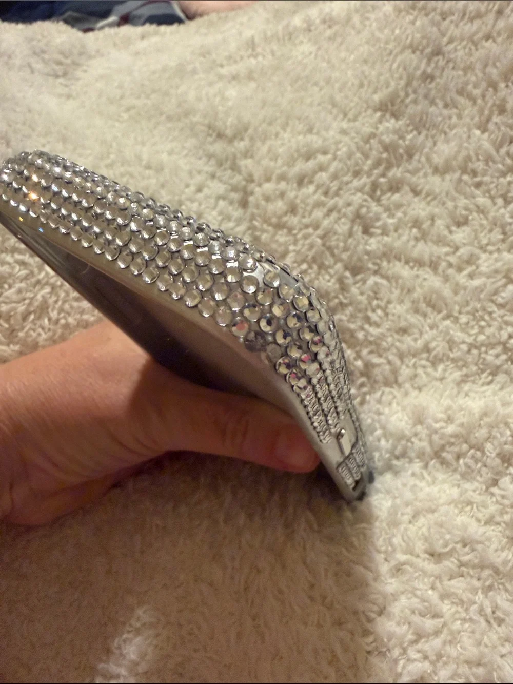 iPhone Rhinestone Bling Case - Silver